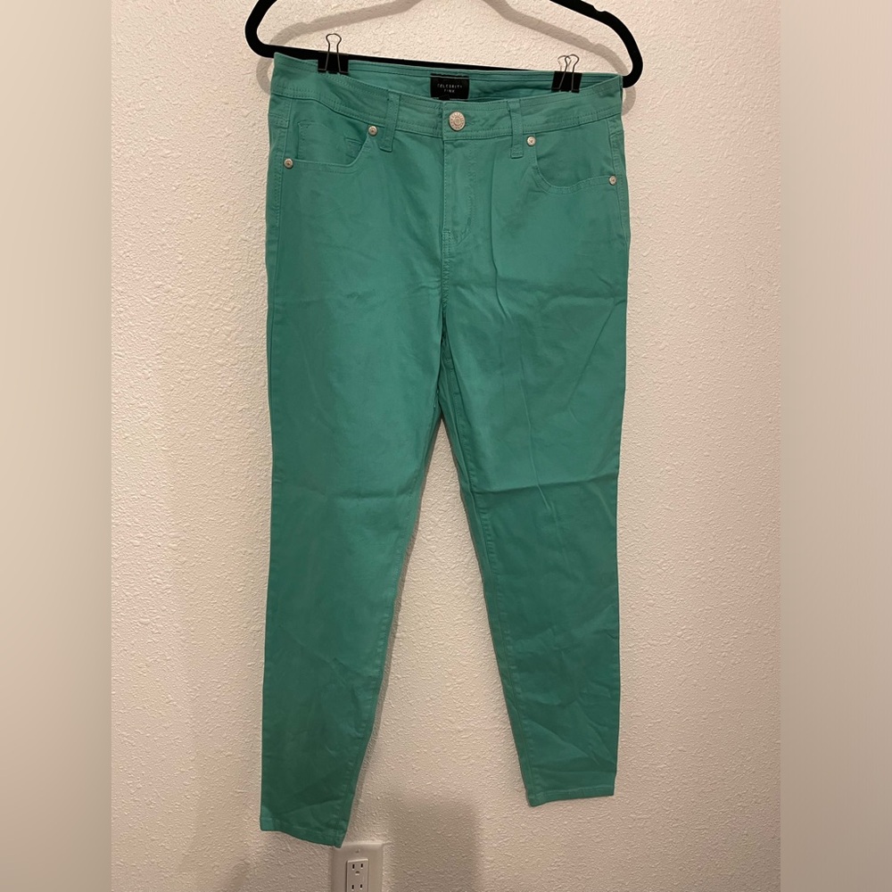Celebrity Pink Jeans Women's Juniors Aqua Blue Solid Color Cotton Blend Skinny